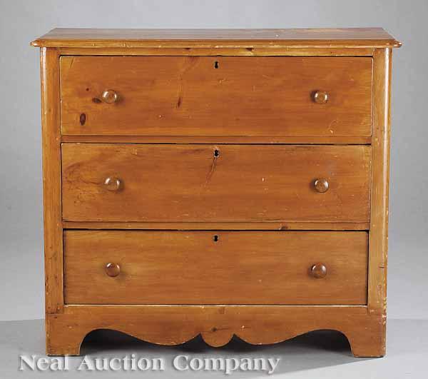 Appraisal: An American Pine Chest of Drawers late th c with