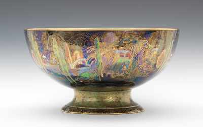 Appraisal: A Wedgwood Fairyland Lustre Footed Bowl ca Large glazed porcelain