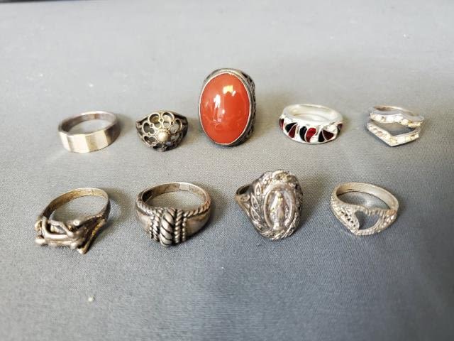 Appraisal: Vintage Rings all marked silver Please note weights and measurements