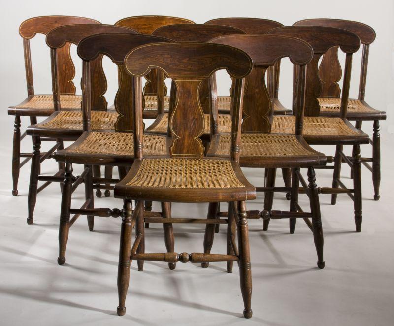 Appraisal: Set of Rosewood Grained Corey Side Chairs late th century