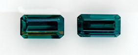 Appraisal: INDICOLITE TOURMALINE MATCHED PAIR Afghanistan The even bright blue-green body