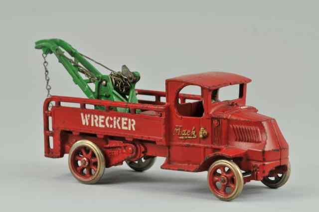 Appraisal: MACK WRECKER Arcade cast iron body stenciled ''Wrecker'' on sides