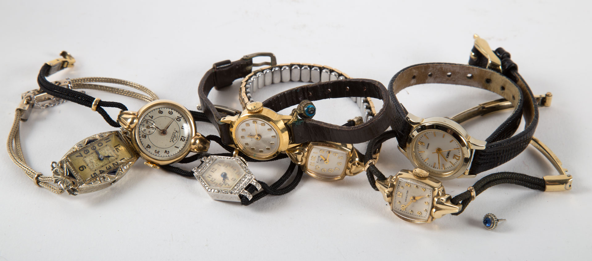 Appraisal: A Group of Lady's Wrist Watches Featuring a diamond art