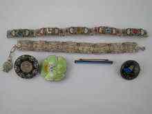 Appraisal: A mixed lot comprising two silver and enamel brooches a