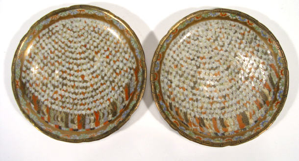 Appraisal: Two oriental porcelain dishes each hand painted with hundreds of