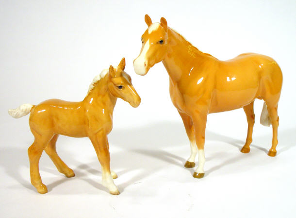 Appraisal: Beswick tan glazed horse and foal factory marks to underside