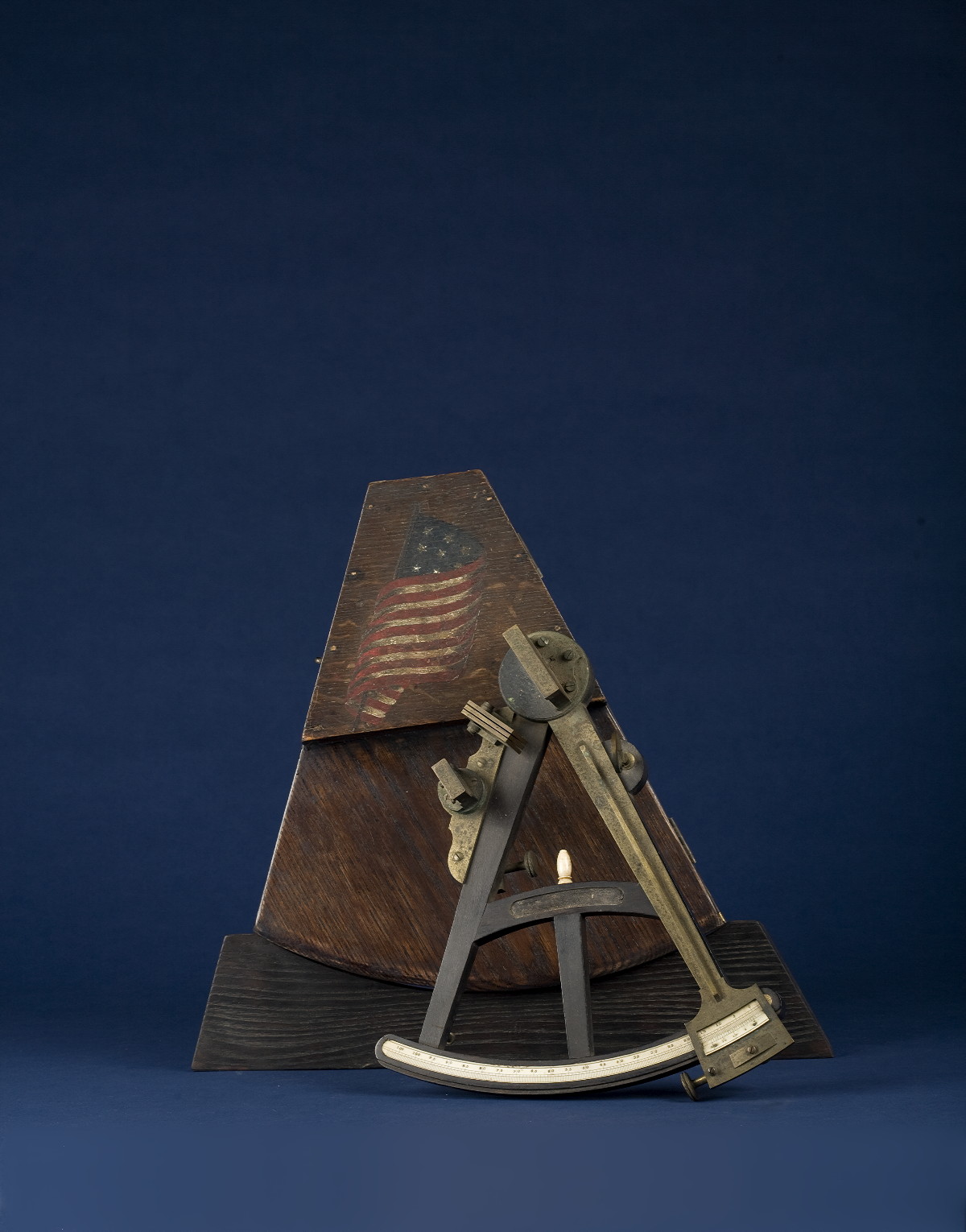 Appraisal: BRASS EBONY AND INLAID-IVORY OCTANT BY G YOUNG LONDON IN