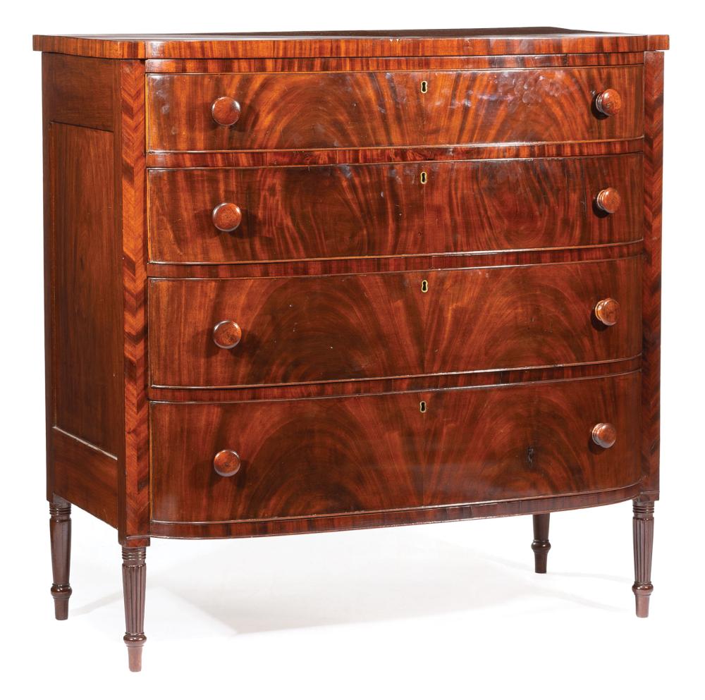 Appraisal: American Federal Inlaid Mahogany Chest of Drawers early th c