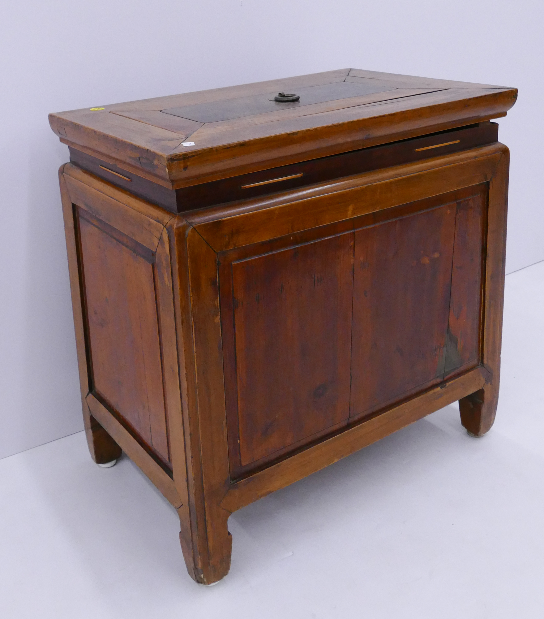 Appraisal: Chinese Qing Elmwood Rice Cabinet- x x ''