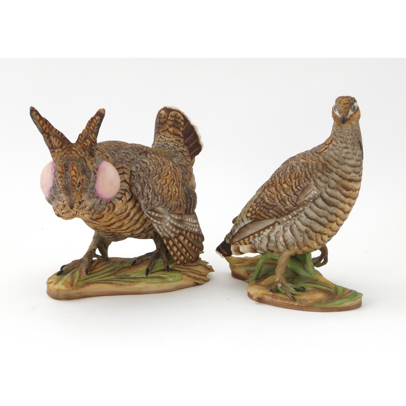 Appraisal: Boehm Porcelain Pair of Lesser Prairie Chickens Limited Edition on