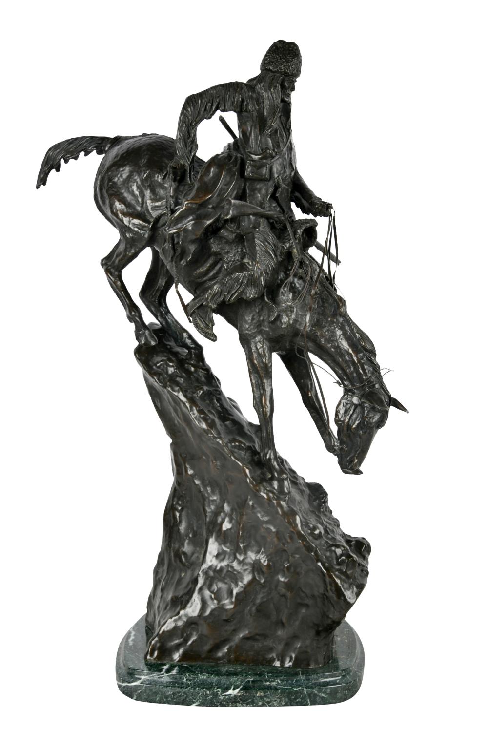 Appraisal: AFTER FREDERIC REMINGTON - MOUNTAIN MAN patinated bronze signed Copywrite