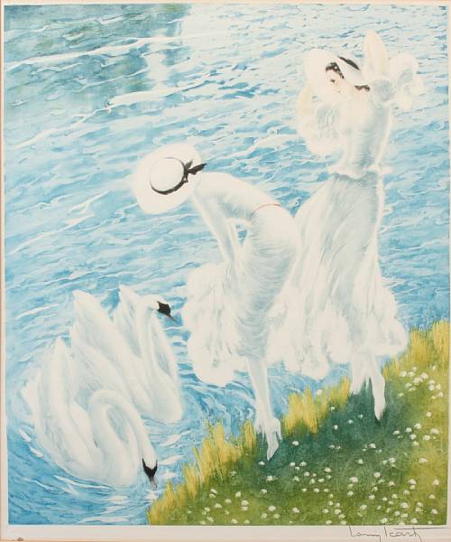 Appraisal: Louis Icart French - Swans H C amp I Etching