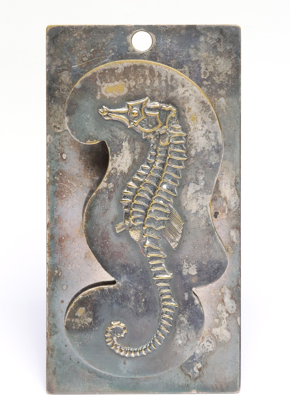 Appraisal: SILVER PLATED LETTER CLIP WITH SEAHORSE - Very good condition