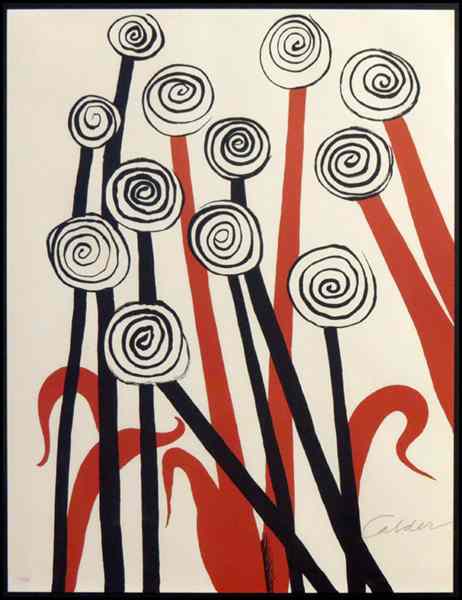 Appraisal: ALEXANDER CALDER AMERICAN - SPIRAL FLOWERS Lithograph in colors c