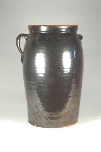 Appraisal: Signed O Henry Pottery Five gallon Albany slip glazed churn-jar