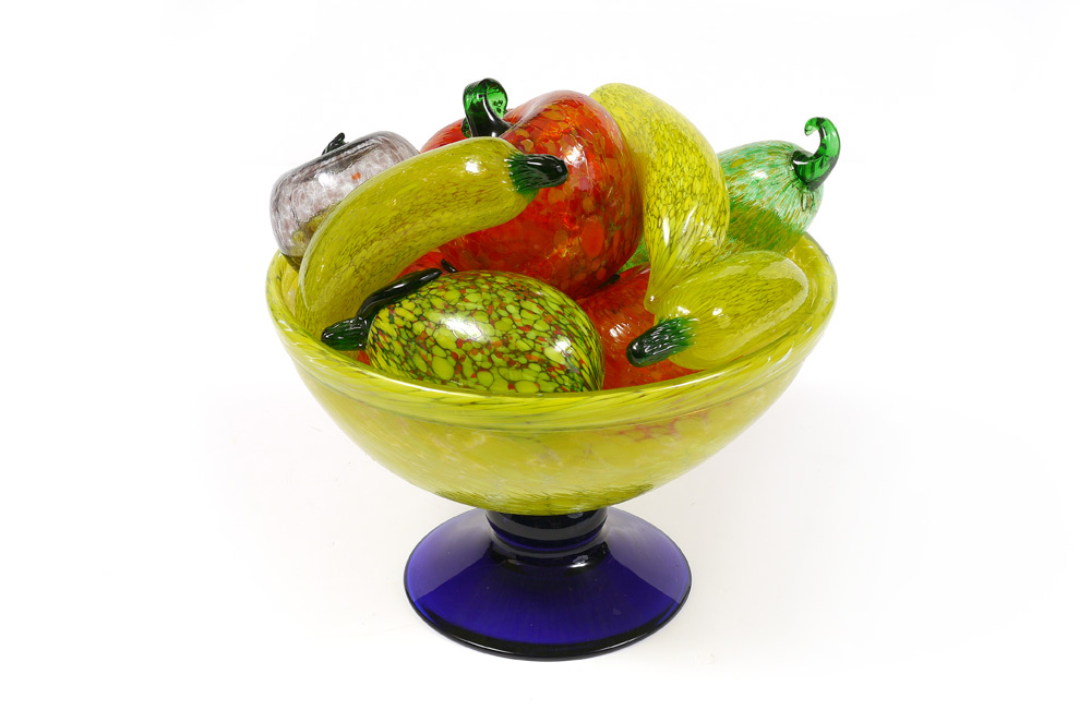 Appraisal: MURANO ART GLASS BOWL FRUIT To include a speckled yellow