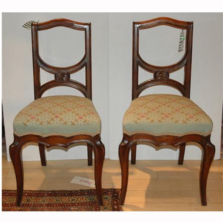 Appraisal: Pair of French Provincial Walnut Side Chairs Estimate -