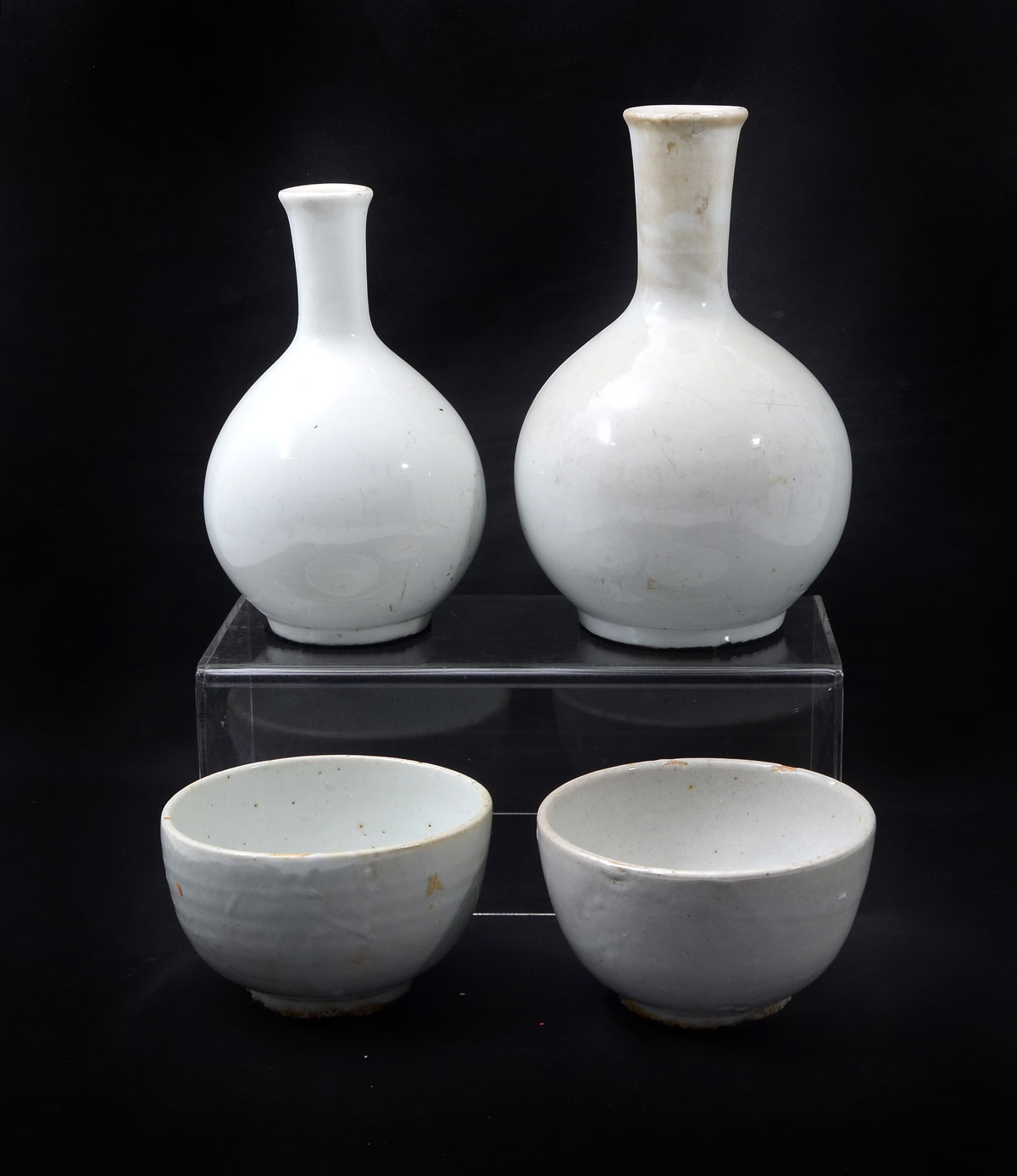 Appraisal: CHINESE BLANC DE CHINE VASES BOWLS Comprising - white glazed