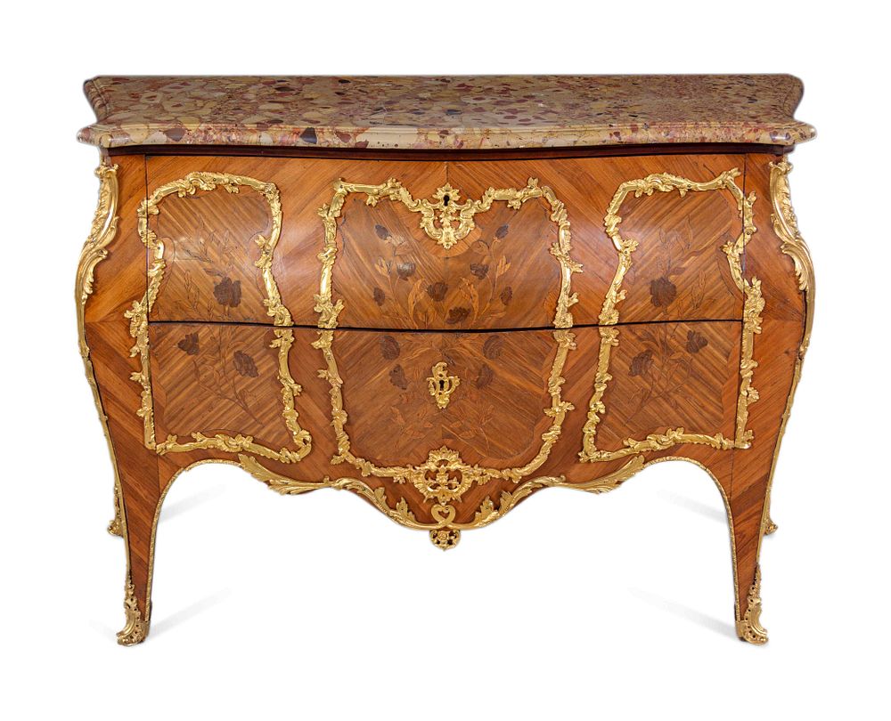 Appraisal: A Louis XV Style Gilt Bronze Mounted Sans Traverse Marquetry