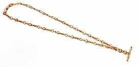 Appraisal: A ct rose gold fancy link chain with T-bar length