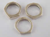 Appraisal: Three silver Gucci rings all signed Gucci size L gms