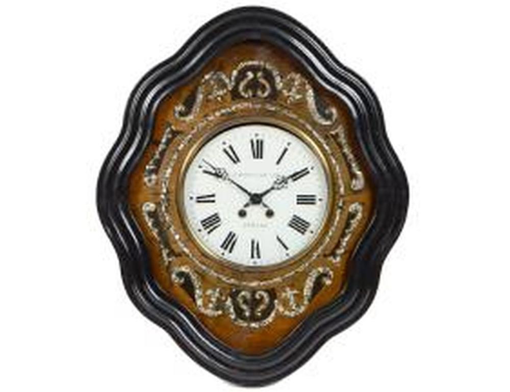 Appraisal: CONTINENTAL MOTHER-OF PEARL-AND WOOD WALL CLOCKThe dial signed Tassus Gouviun