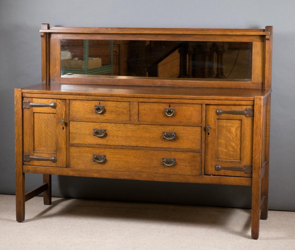 Appraisal: STICKLEY BROTHERS OAK SIDEBOARD Stickley Bros Co Grand Rapids Michigan