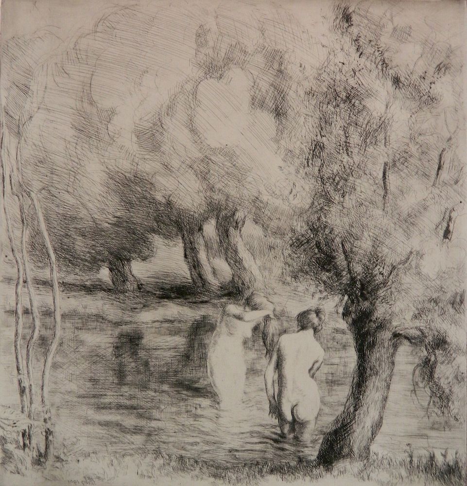 Appraisal: Alfredo Muller etching and drypoint Alfredo Muller Italian - -