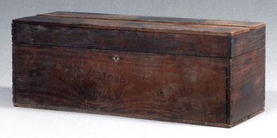 Appraisal: Civil War captain's foot locker dovetailed mahogany case pine top