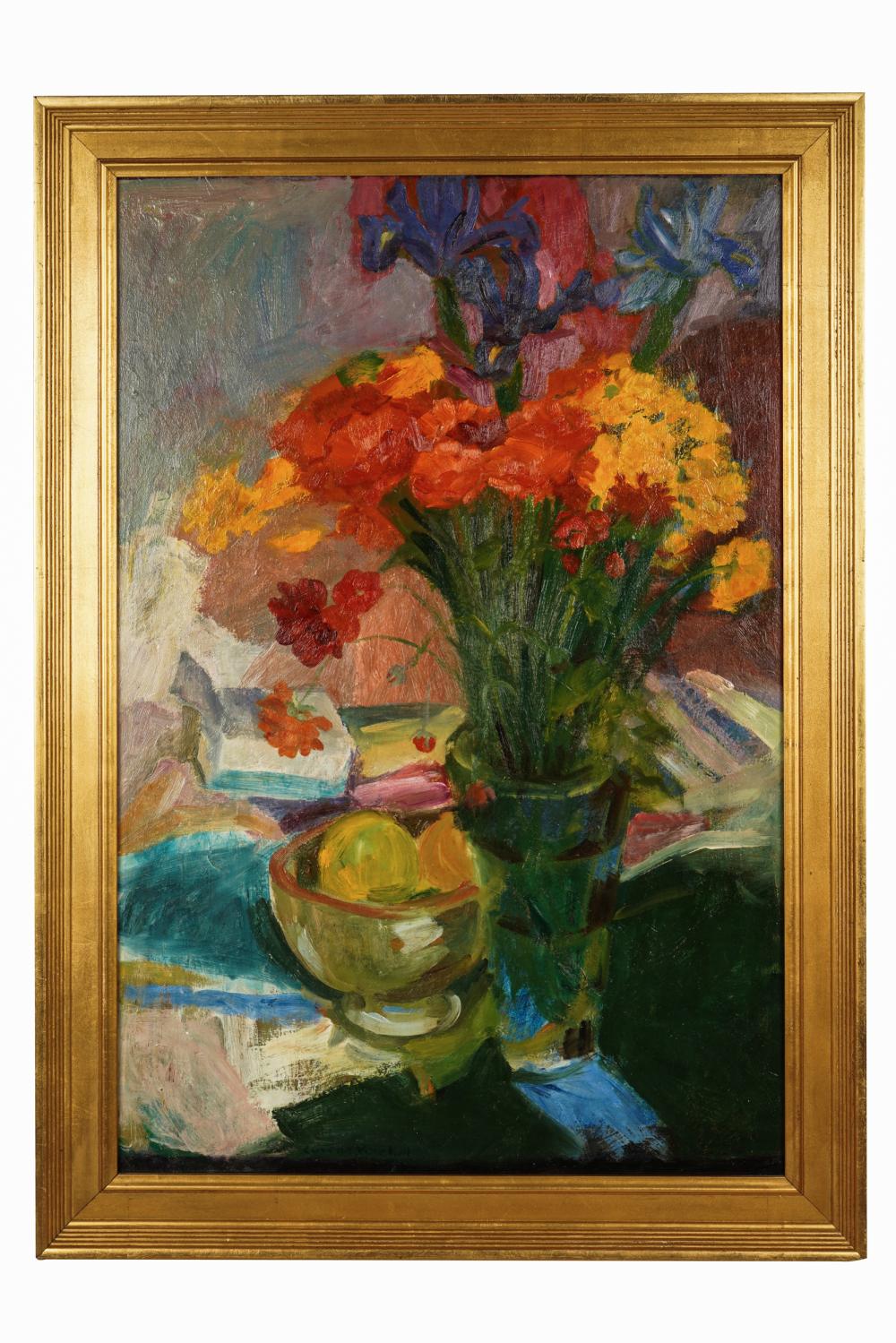 Appraisal: LUVENA BUCHANAN VYSEKAL - FLORAL STILL LIFEoil on Masonite signed