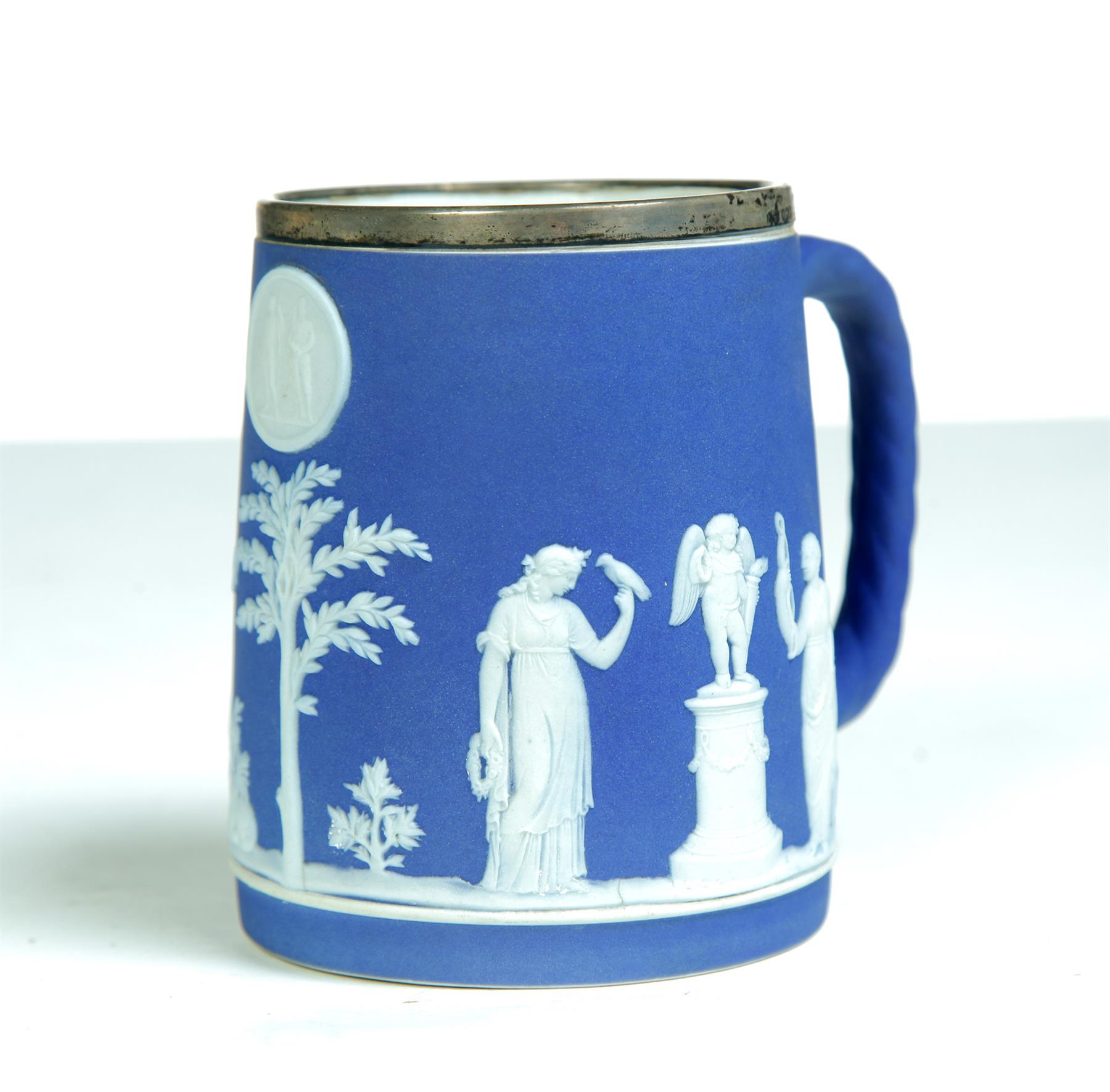 Appraisal: WEDGWOOD BLUE DIP JASPER MUG England rd quarter- th century