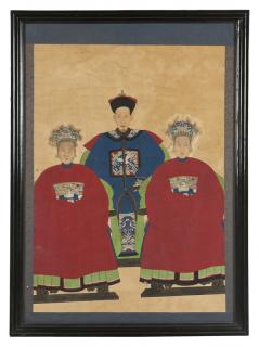 Appraisal: A Chinese ancestral portrait th century depicting a man and