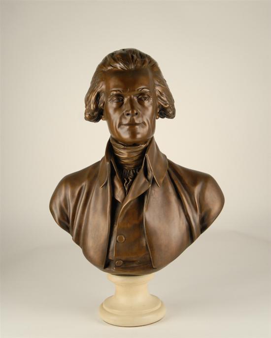 Appraisal: A Bust of Thomas Jefferson a museum reproduction of a