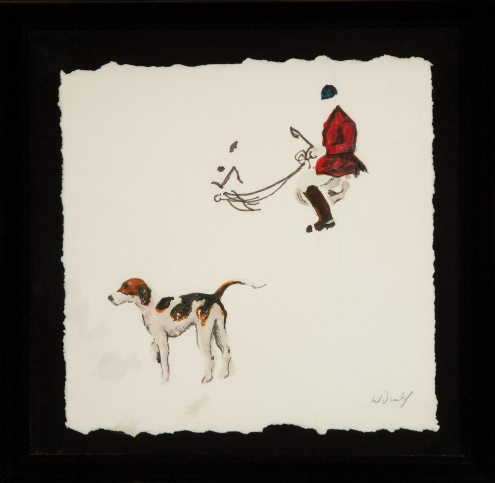 Appraisal: William Dunlap American Mississippi b Untitled Equestrian and Dog mixed