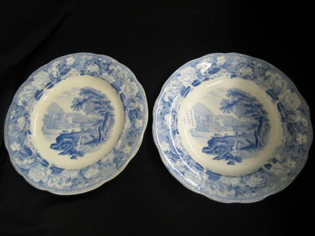 Appraisal: Pair of Early Blue Transferware Plates Ancient Greece pattern