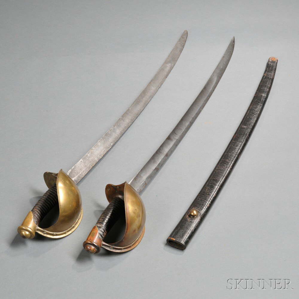 Appraisal: Two Model Naval Cutlasses One with Scabbard c late th