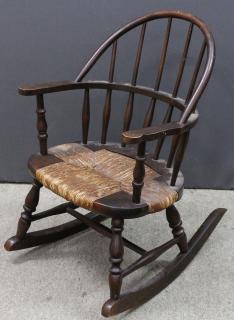 Appraisal: Antique Wooden Child's Rocking Chair Antique Wooden Child's Rocking Chair