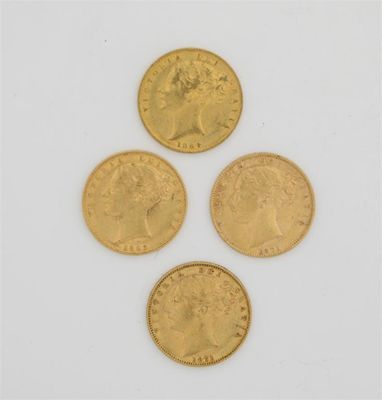 Appraisal: Victoria Gold sovereigns four shield reverse and