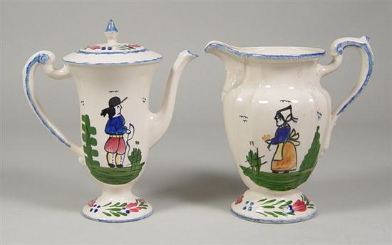 Appraisal: Two Pieces of Blue Ridge China Peasant ware chocolate pot