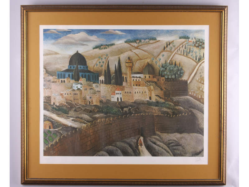 Appraisal: Reuven Rubin Israeli - Jerusalem color lithograph pencil signed and