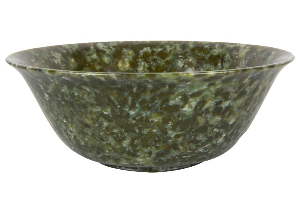 Appraisal: CHINESE SPINACH JADE BOWLwith fitted box Condition good no apparent