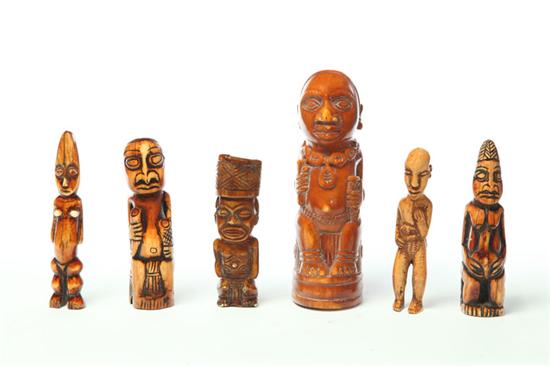 Appraisal: SIX IVORY CARVINGS Africa st half- th century Two are