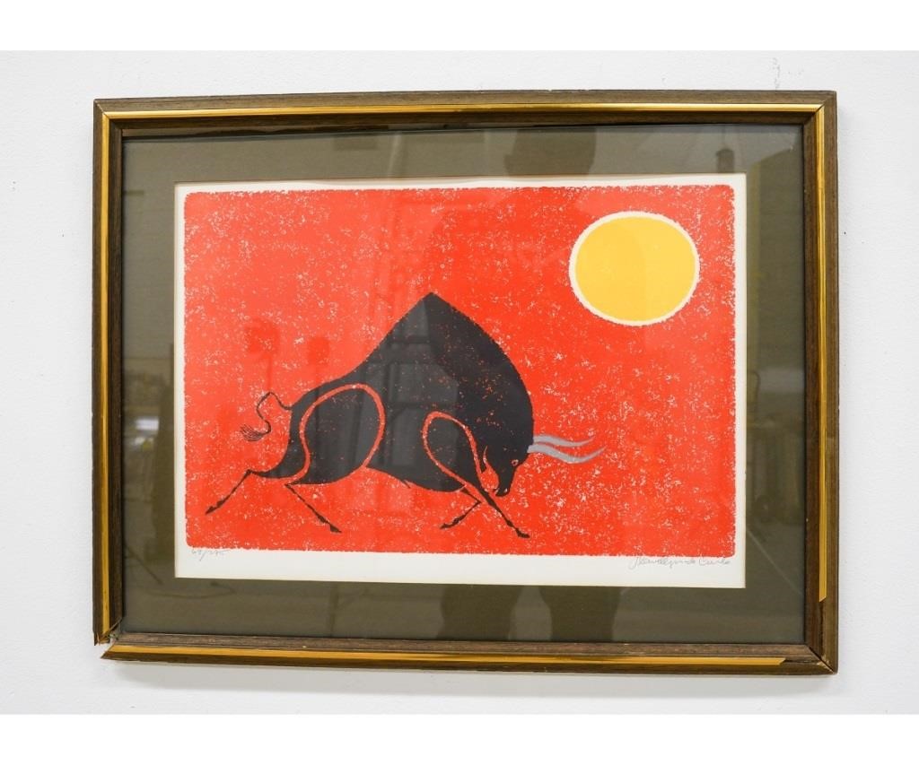 Appraisal: Keith Llewellyn DeCarlo - framed and matted mid-century modern print