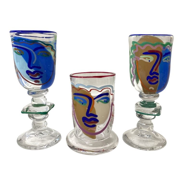 Appraisal: Three Kosta Boda Glasses Three Kosta Boda Glasses Measures inches