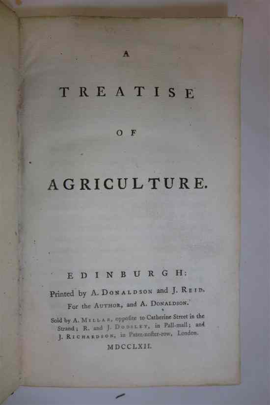 Appraisal: DICKSON A A TREATISE OF AGRICULTURE xvi pp two plates