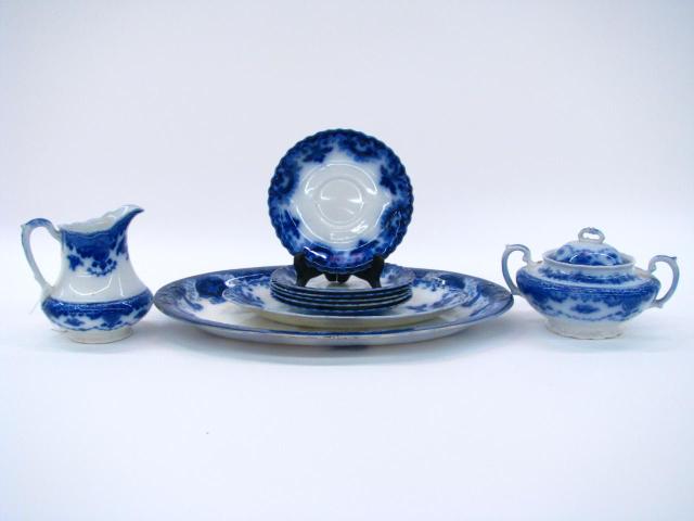 Appraisal: Group of Flow Blue Porcelain including '' oval Meakin platter