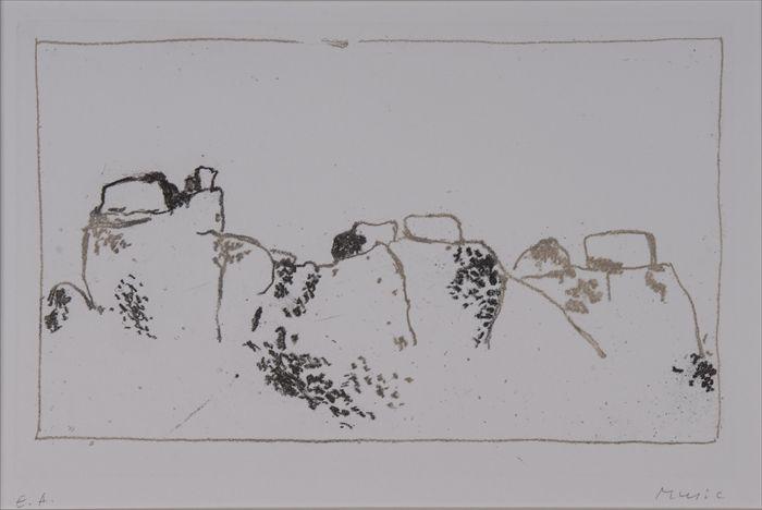 Appraisal: ZORAN MUSIC - PAYSAGE ITALIEN Drypoint etching edition E A