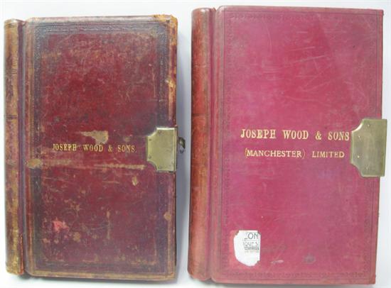 Appraisal: English Leather Ledgers Marked Joseph Wood Sons Both scuffed and