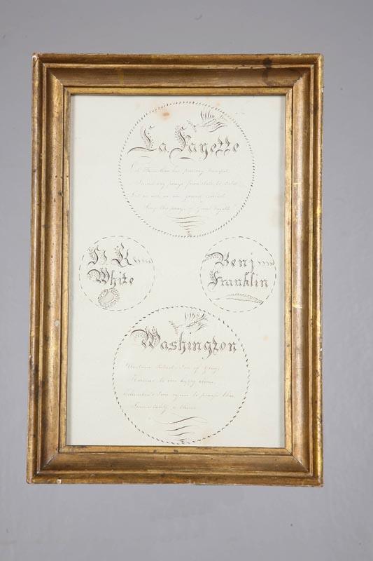 Appraisal: WASHINGTON MEMORIAL PRINT AND SPENCERIAN DRAWING Includes America Mourning the