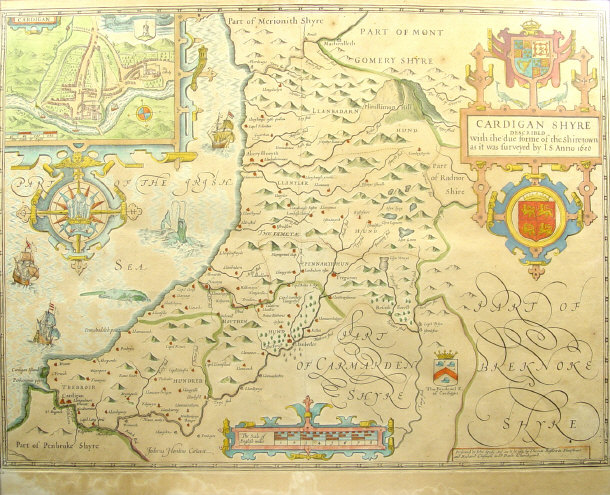 Appraisal: th Century hand coloured map of Wales by John Speede